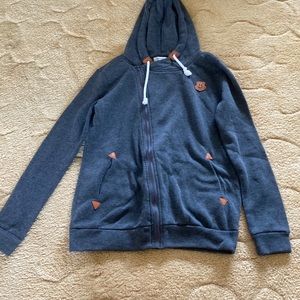 BeLuyi women’s zip up hoddie color gray size medium